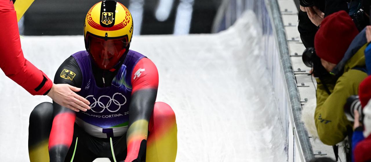 Max Langenhan beim Zieleinlauf in Cortina