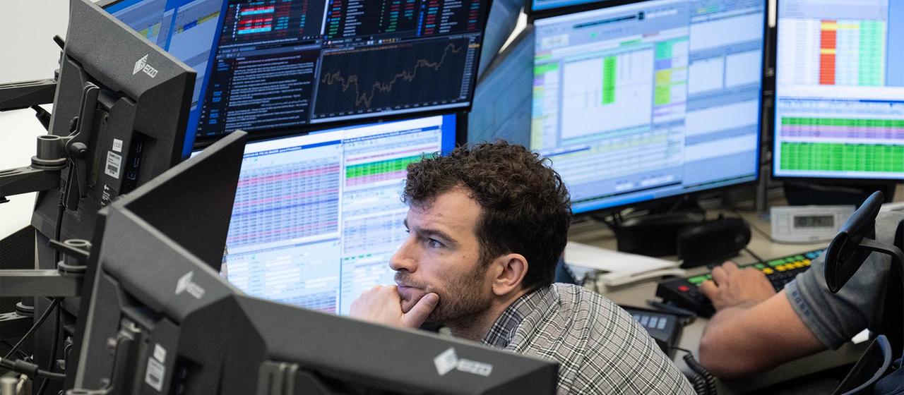 Börsenhändler in Frankfurt