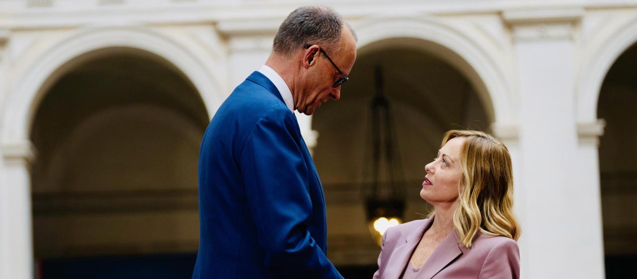 Kanzler Friedrich Merz und Italiens Regierungschefin Giorgia Meloni.