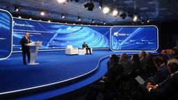 Russlands Präsident Putin bei einem Auftritt im politischen Diskussionsklub Valdai.