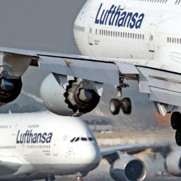 Lufthansa-Flugzeuge am Boden und beim Start