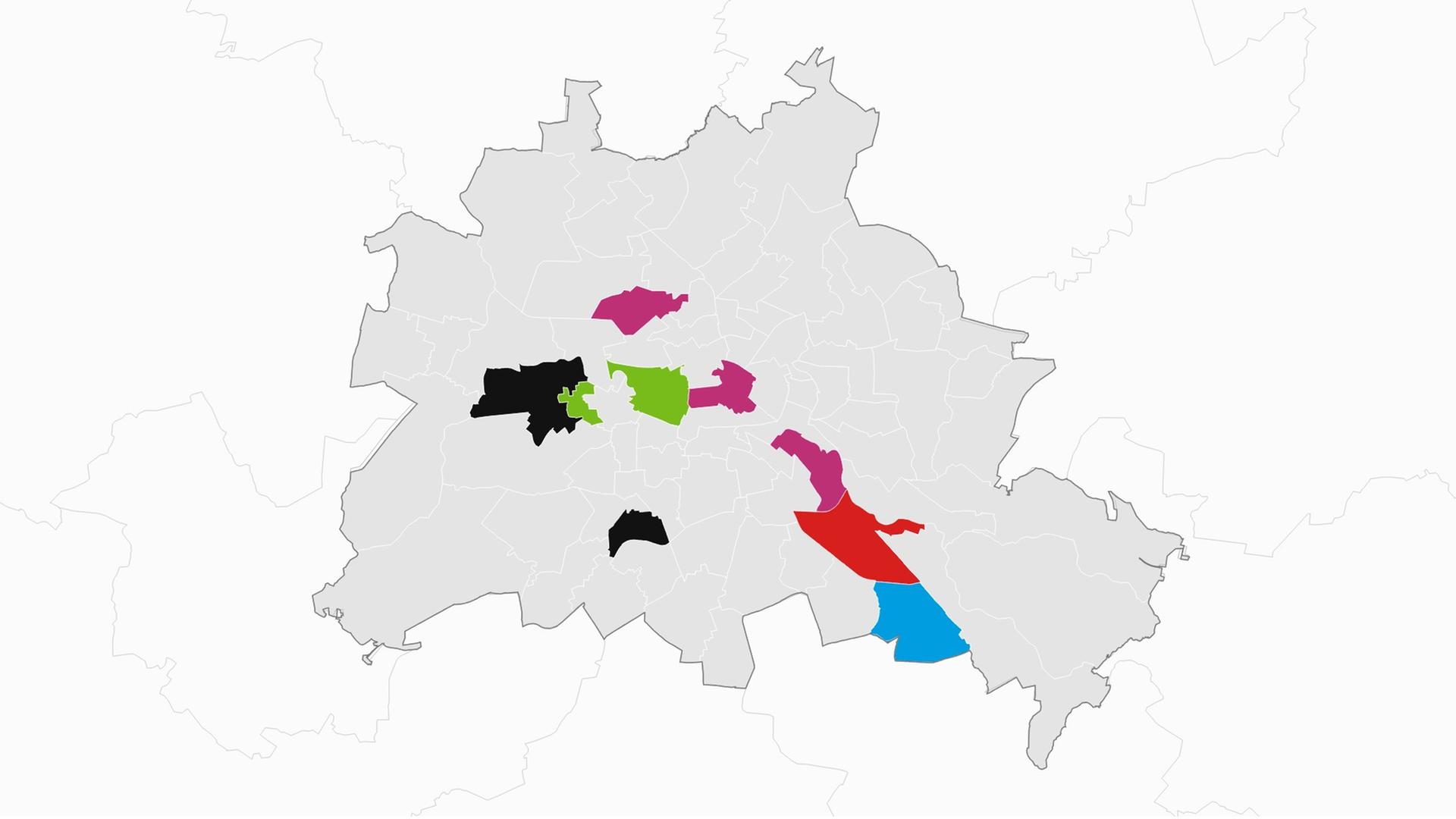 Karte mit Wahlkreisen der Abgeordnetenhauswahl in Berlin | tagesschau.de