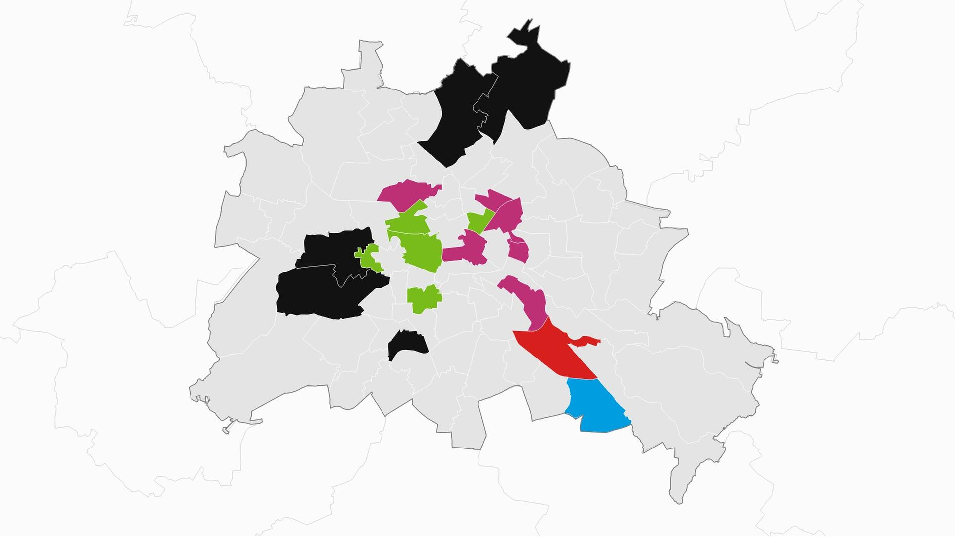 Karte mit Wahlkreisen der Abgeordnetenhauswahl in Berlin | tagesschau.de