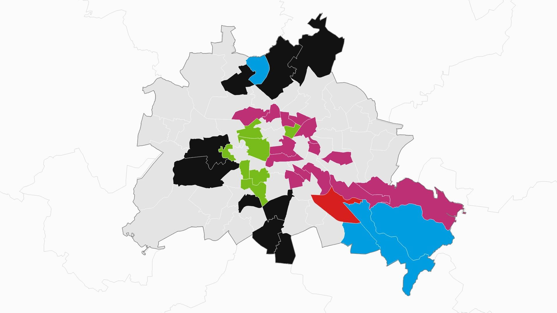 Karte mit Wahlkreisen der Abgeordnetenhauswahl in Berlin | tagesschau.de