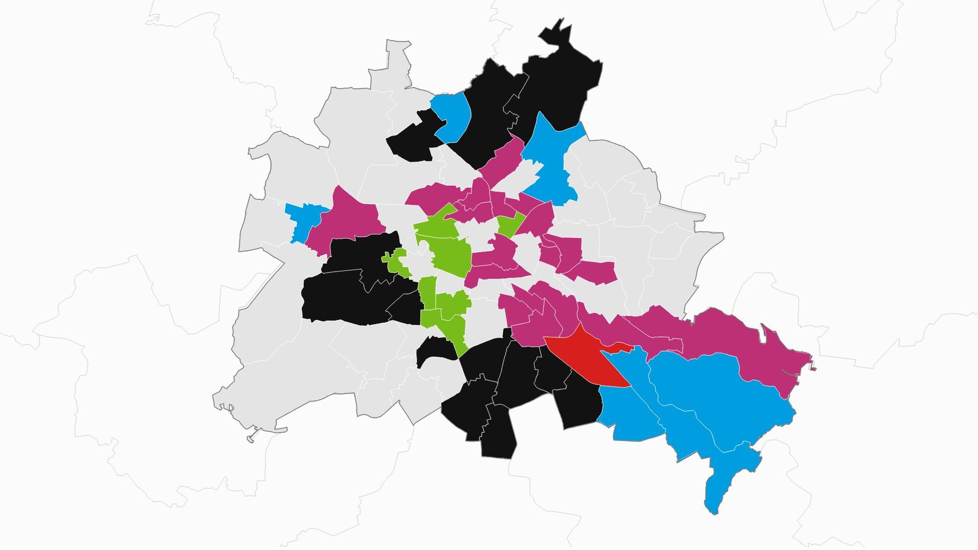 Karte mit Wahlkreisen der Abgeordnetenhauswahl in Berlin | tagesschau.de