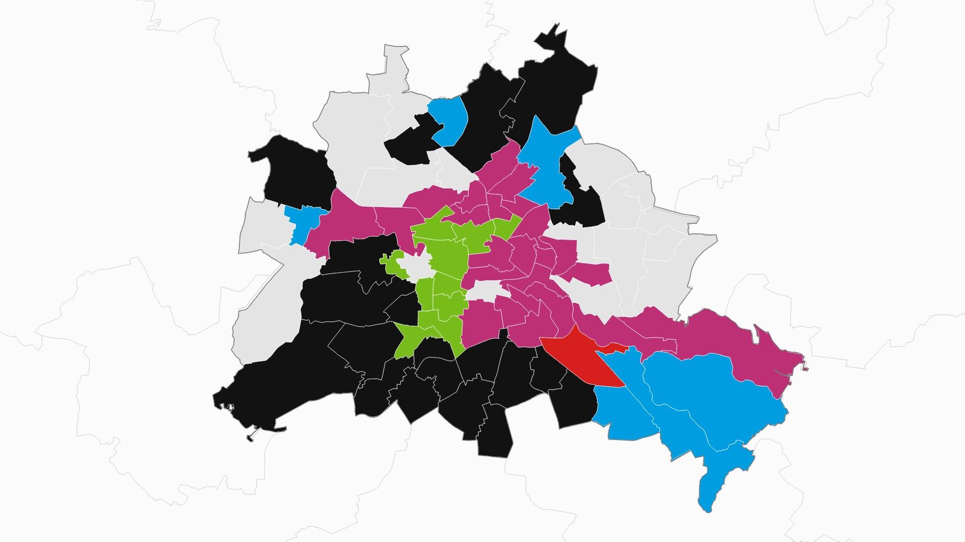 Karte mit Wahlkreisen der Abgeordnetenhauswahl in Berlin | tagesschau.de