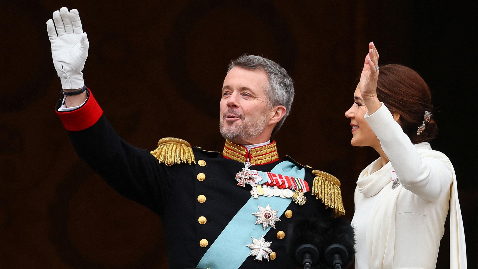 Der proklamierte König Frederik und Königin Mary