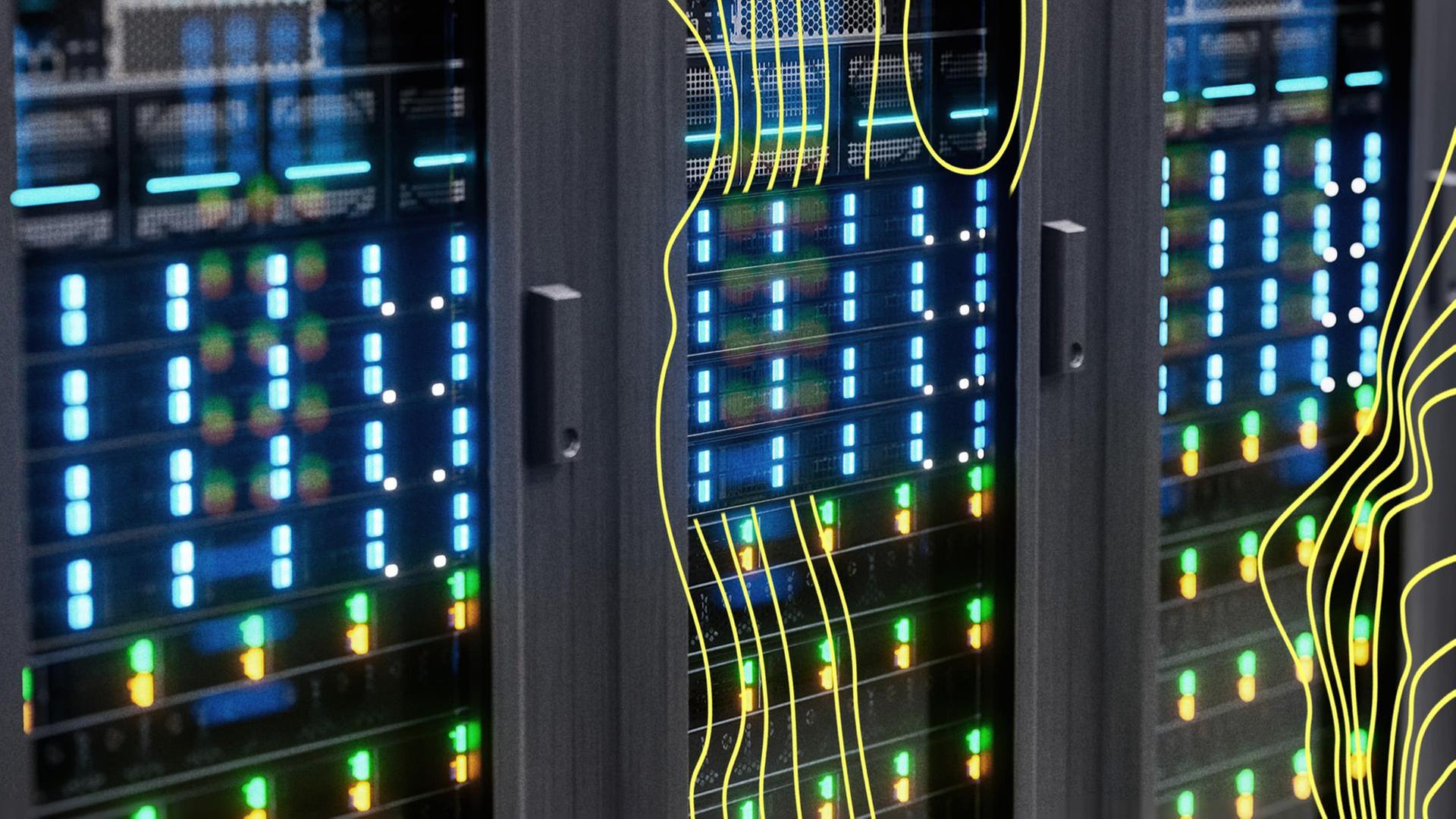 Moderne Serverschränke stehen in einem Datenzentrum | picture alliance / Westend61 | Serjunco