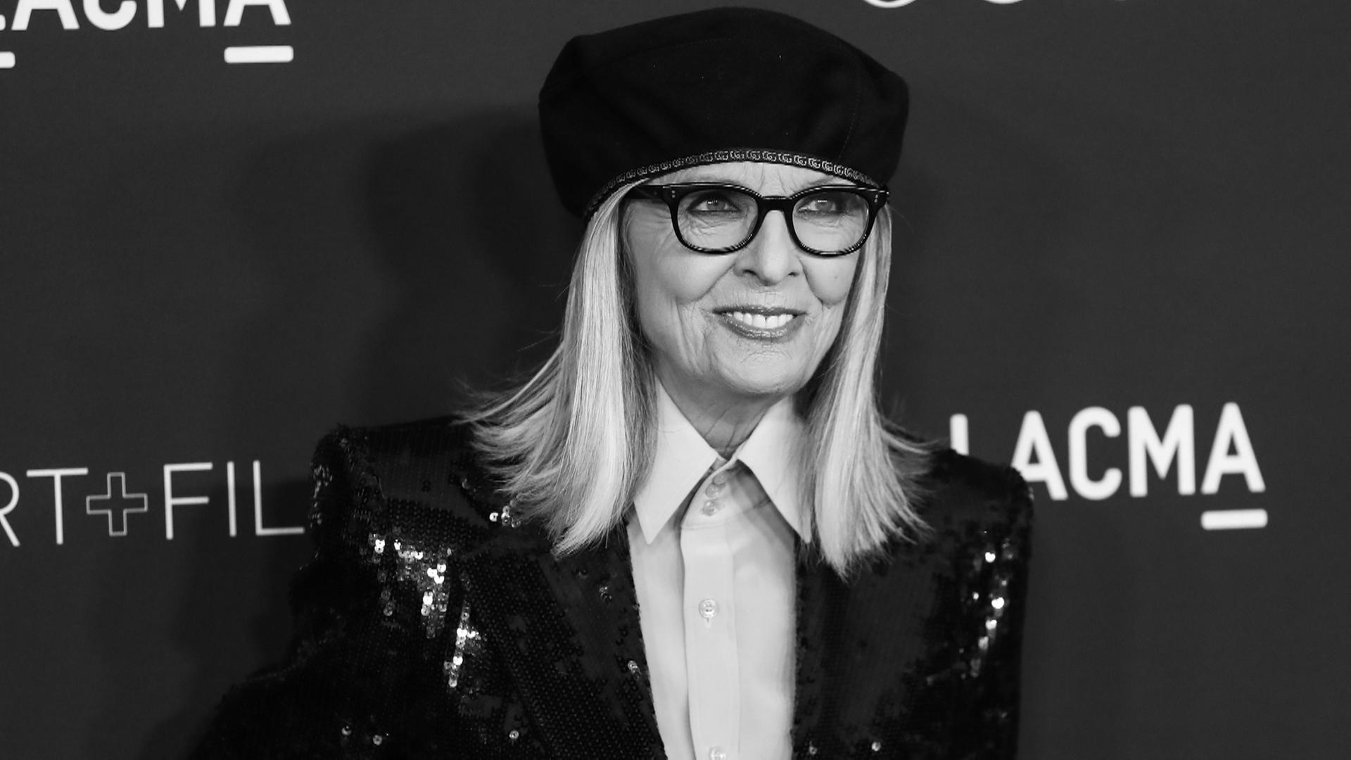 Ein Schwarz-Weiß-Foto von Diane Keaton | imago
