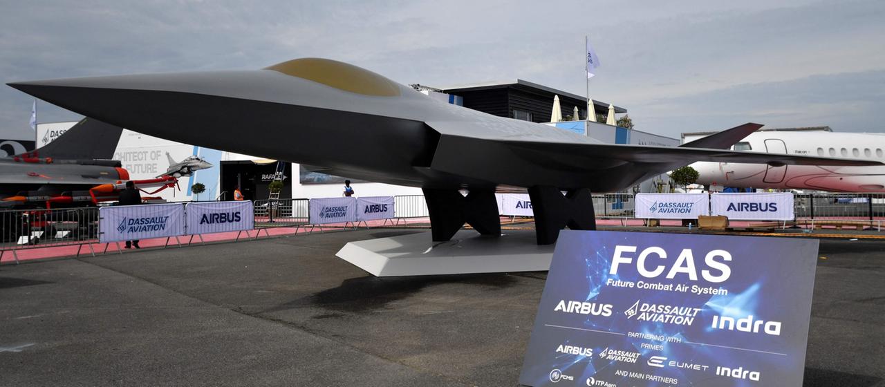 Ein Modell des European New Generation Fighter (NGF) für das Future Combat Air System (FCAS). (Archivbild: 18. Juni 2023)