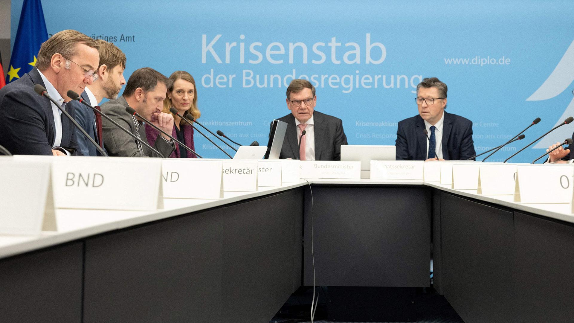 Treffen des Krisenstabs der Bundesregierung in Berlin. | AFP