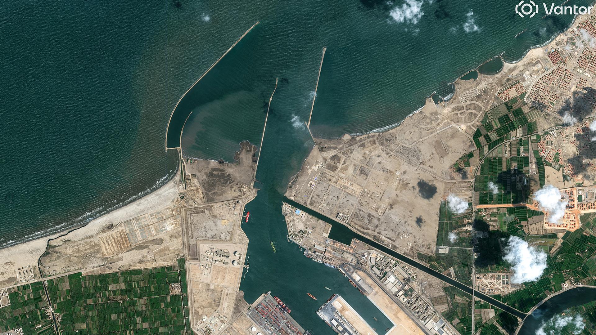Blick auf den ägytischen Hafen Damietta  | Vantor/Handout via REUTERS