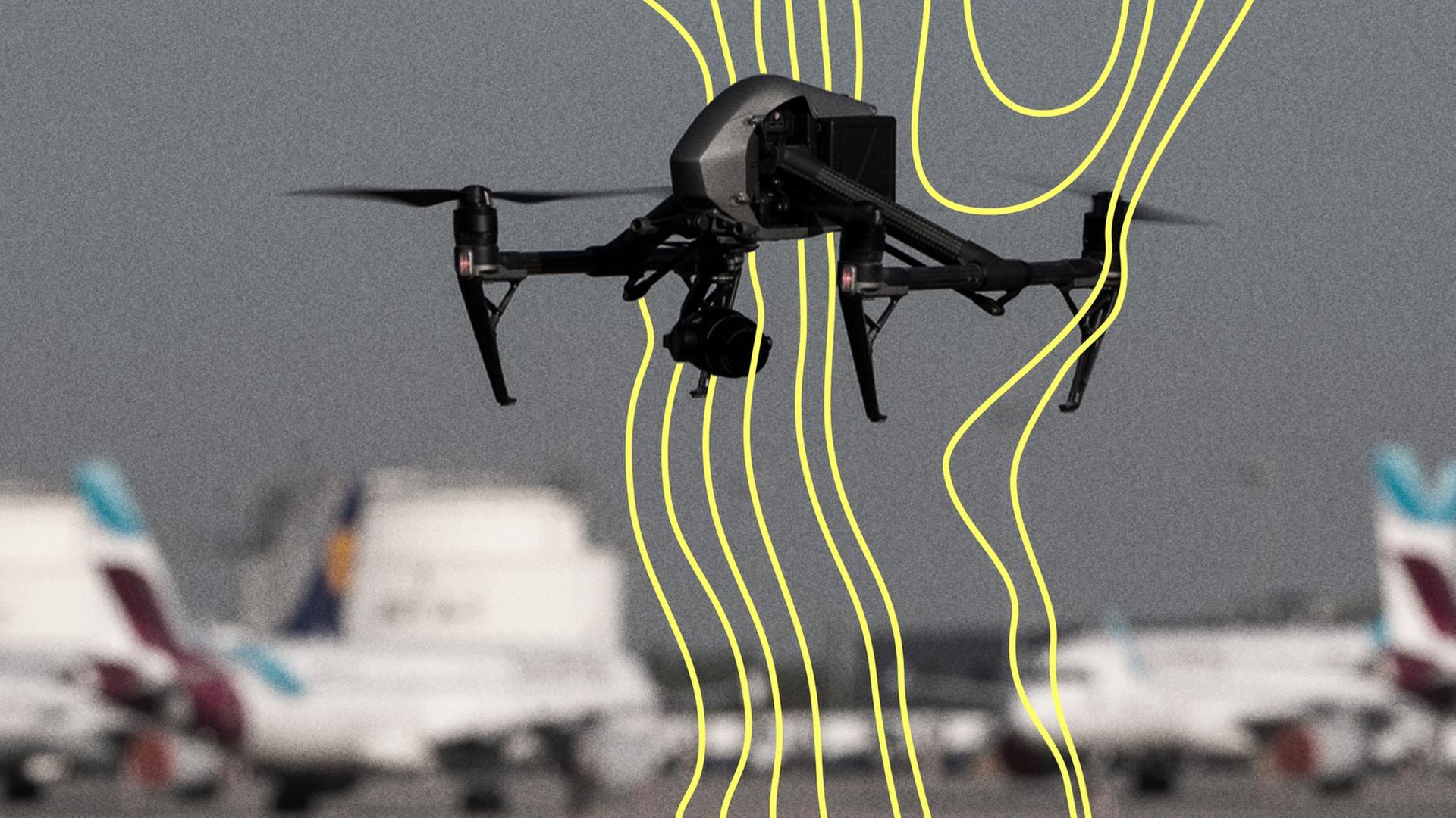 Eine Kameradrohne vom Typ DJI Mavic 3 Pro ist in der Dmmerung zu sehen. Nach Angaben von Behrden wurden In Deutschland vermehrt Drohnen im Bereich kritischer Infrastruktur gesichtet. | picture alliance / dpa, Matthias Balk