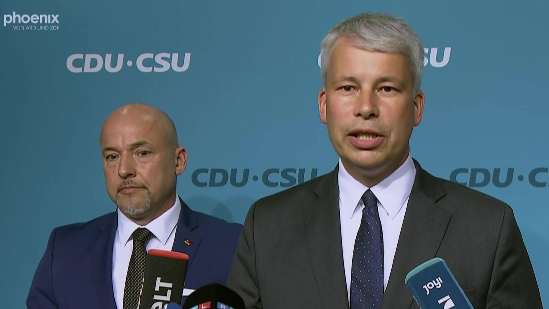 Pressekonferenz der Unionsfraktion: Frei soll neuer Vorsitzender werden