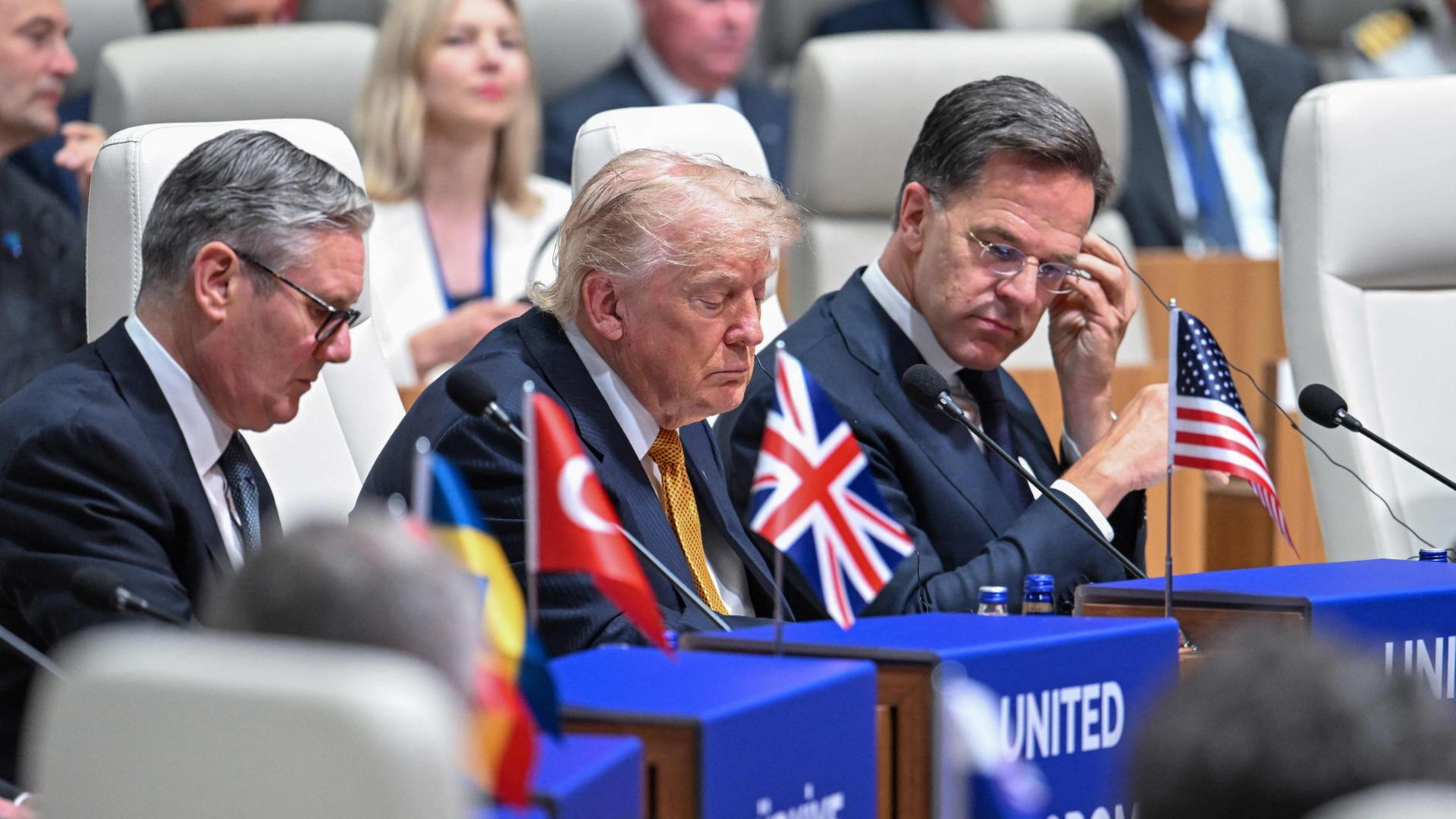 Keir Starmer, Donald Trump und Mark Rutte | AFP
