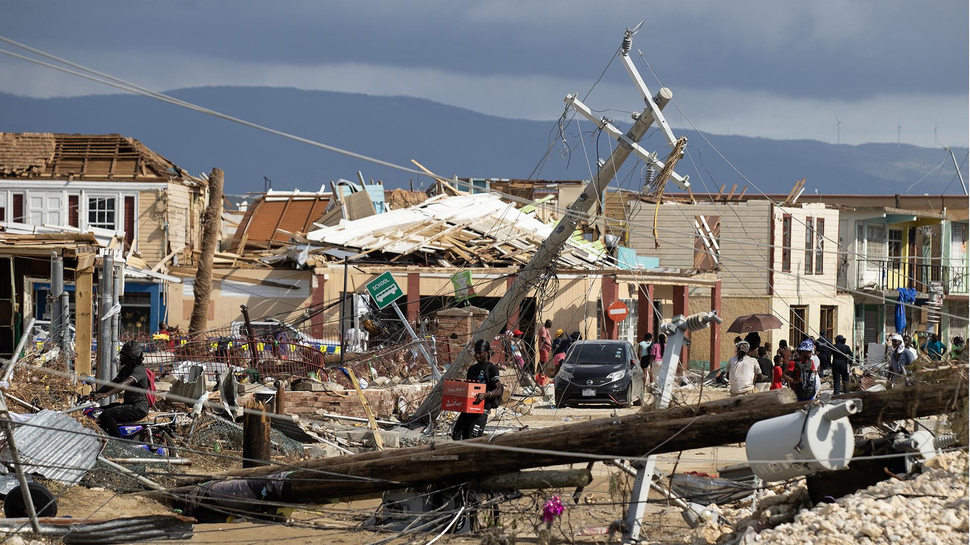 Zerstörter Häuse in  Black River, Jamaika | EPA