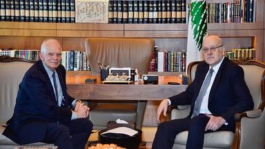 Josep Borrell und Najib Mikati bei einem Treffen in Beirut