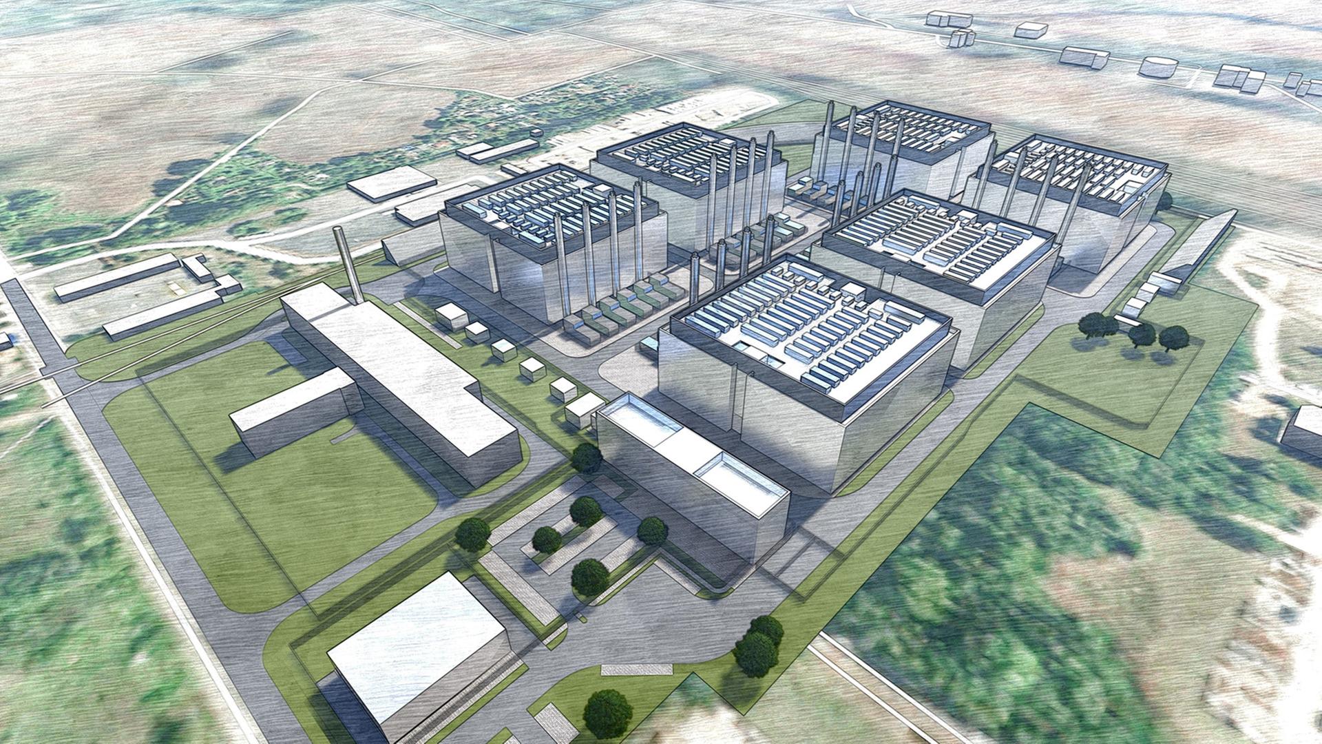 Rendering des geplanten Rechenzentrums der Schwarz-Gruppe in Lbbenau. (Quelle: Schwarz Digits) | Schwarz Digits
