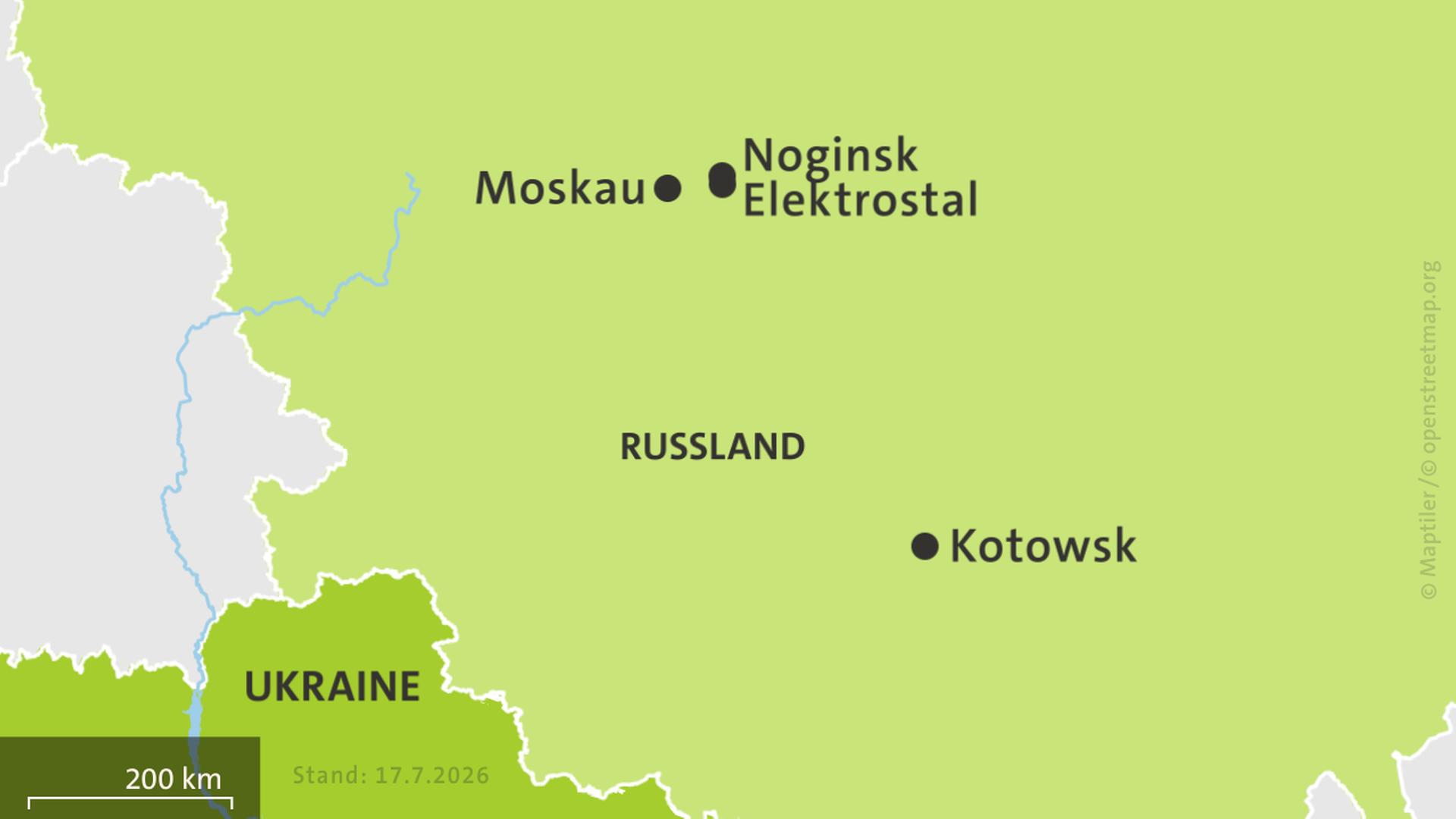 Karte: Ukraine und Russland, hell schraffiert: von Russland besetzte Gebiete. | ISW, Critical Threats Project | Stand: 17.7.2026