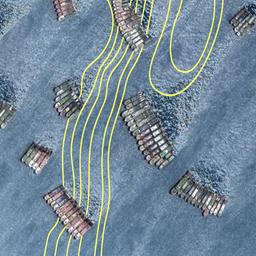 Chinesiche Fischerboote. Satellitenbild.