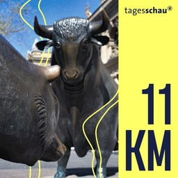 Die Statue "Der Bulle und der Bär" vor der Frankfurter Börse.