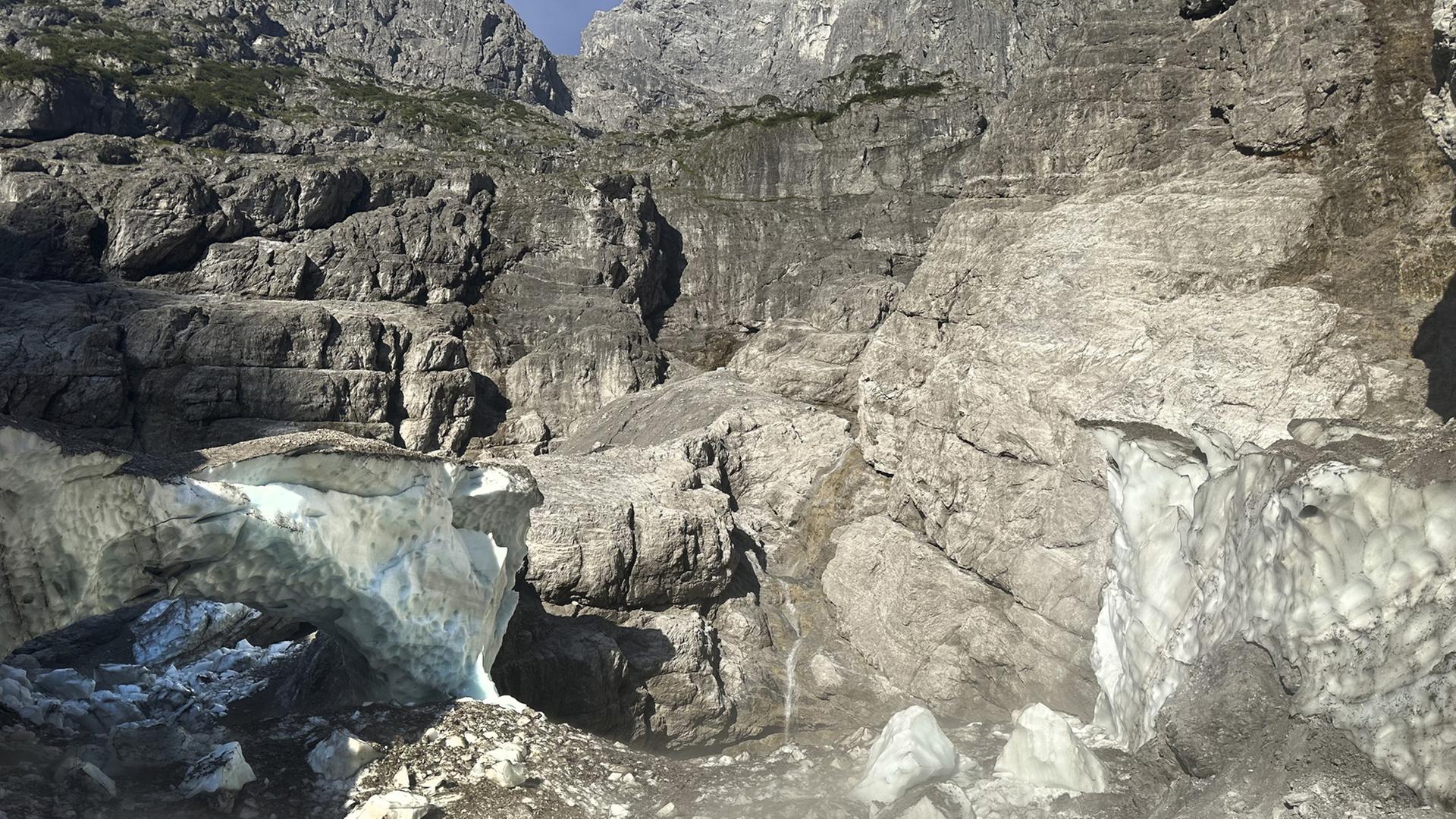 Die Eiskapelle am Watzmann nach ihrem Einsturz. | dpa