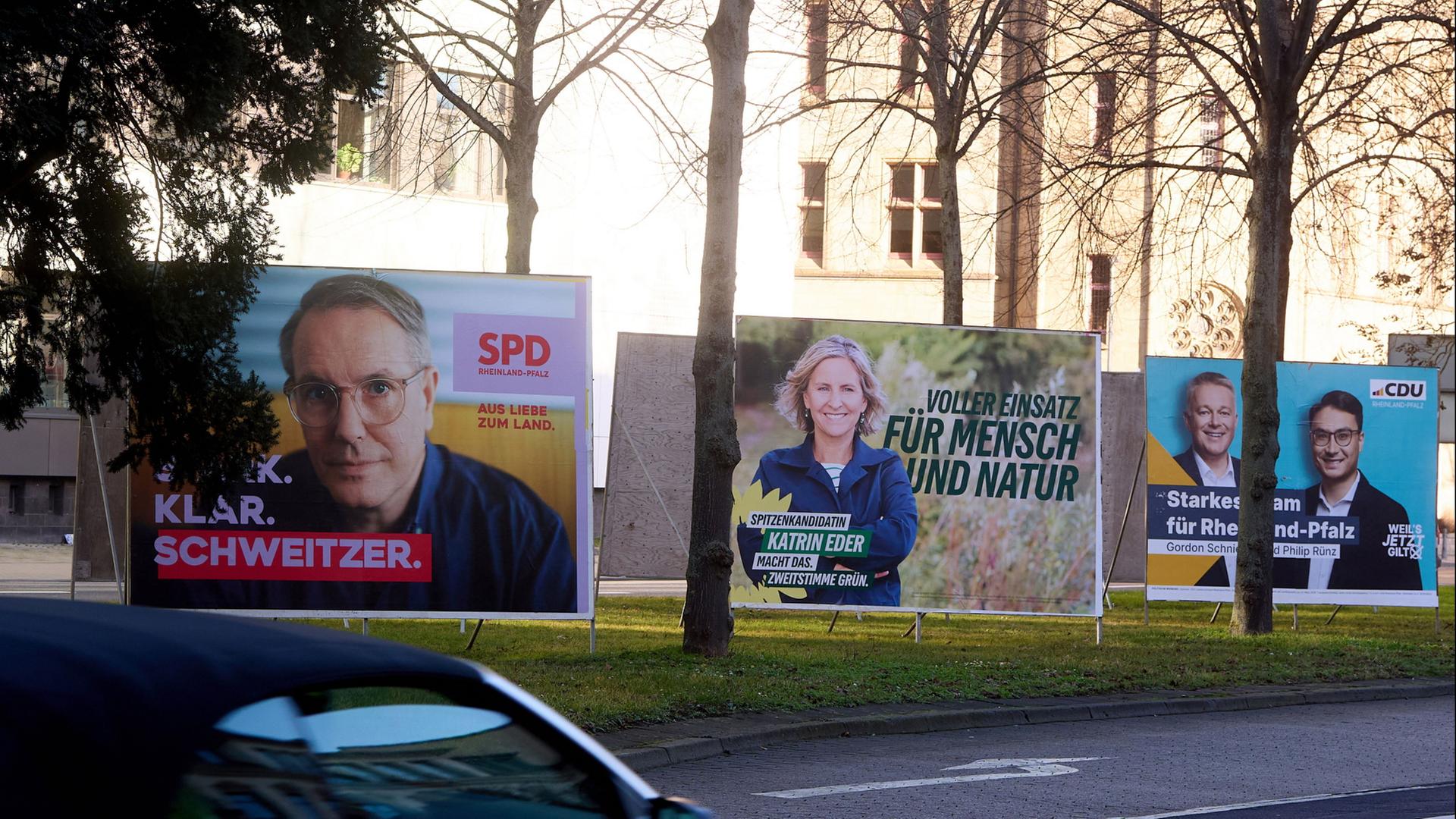 Wahlplakate f�r die Landtagswahl in Rheinland-Pfalz. | Thomas Frey/dpa