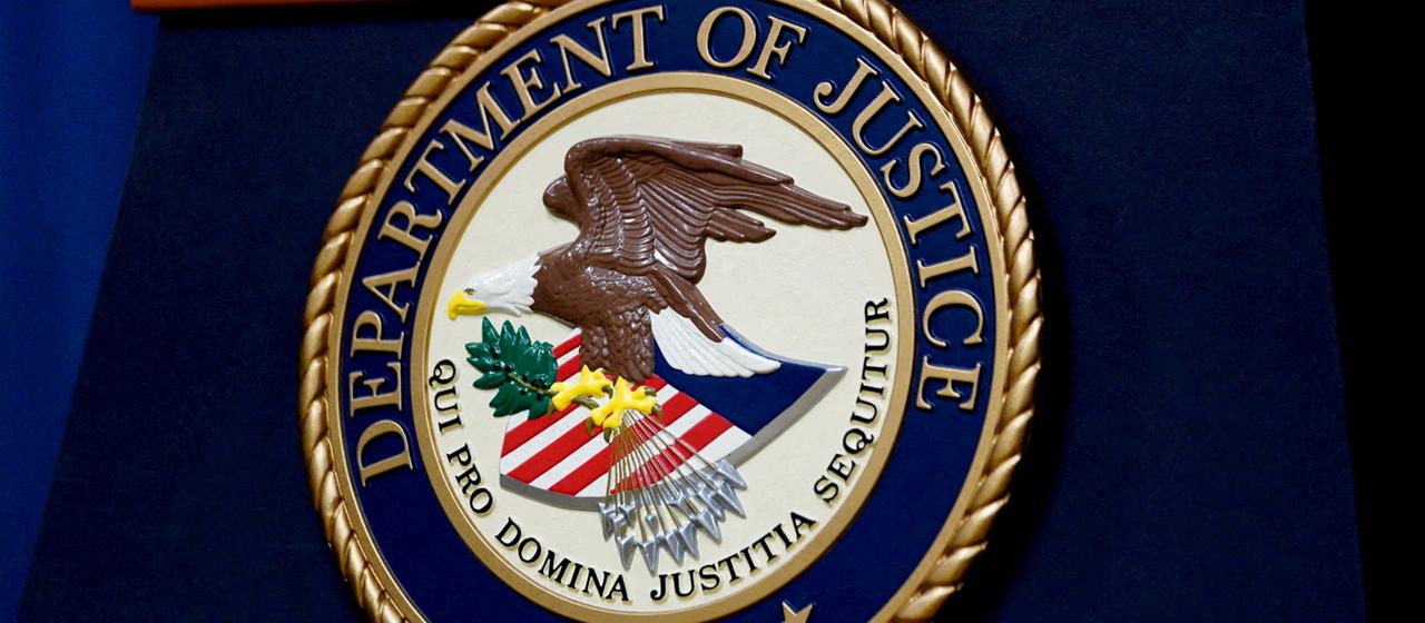 Das Wappen des US-Justizministeriums