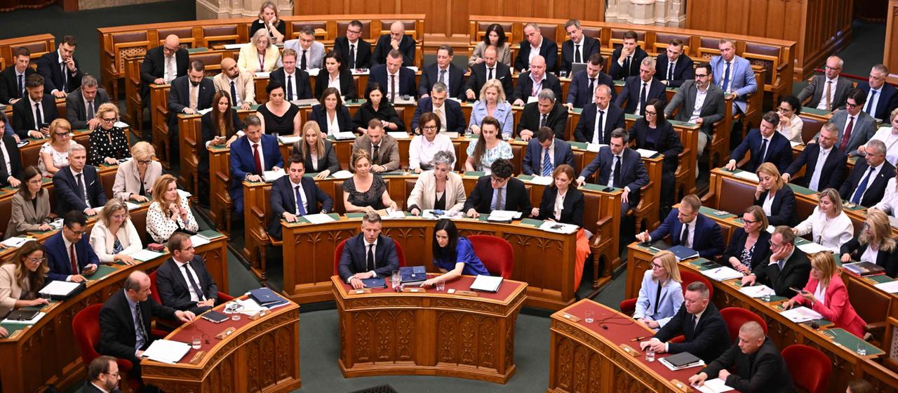 Blick ins ungarische Parlament