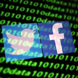 Eine Illustration der Facebook und Twitter-Logos.