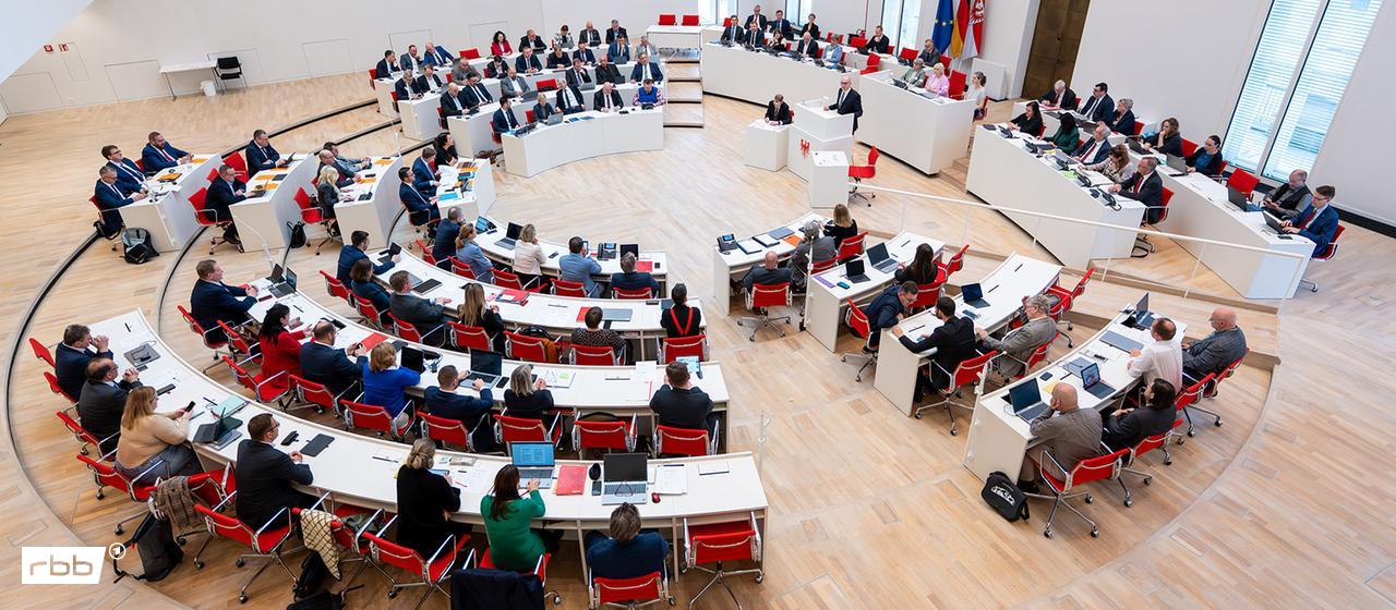 Der Brandenburger Landtag während einer Sitzung.