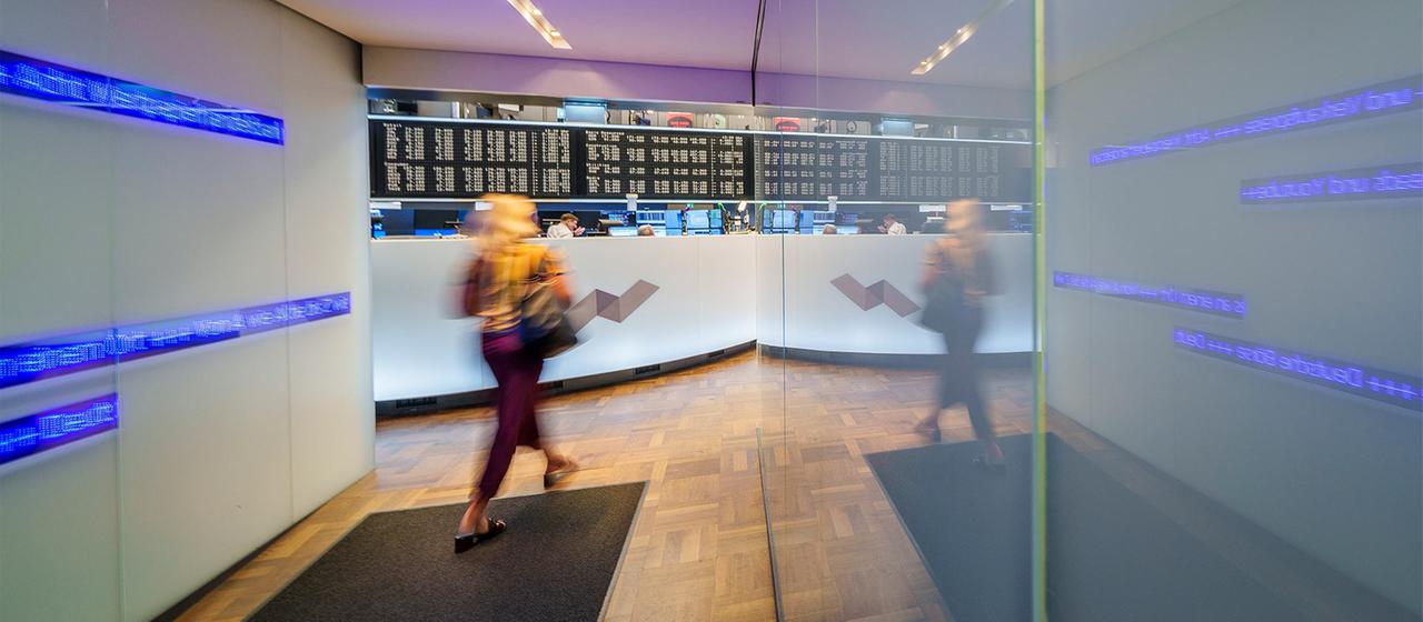 Blick in die Börse Frankfurt.