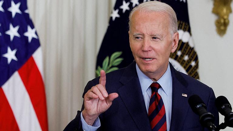 US-Präsident Joe Biden spricht bei einer Pressekonferenz