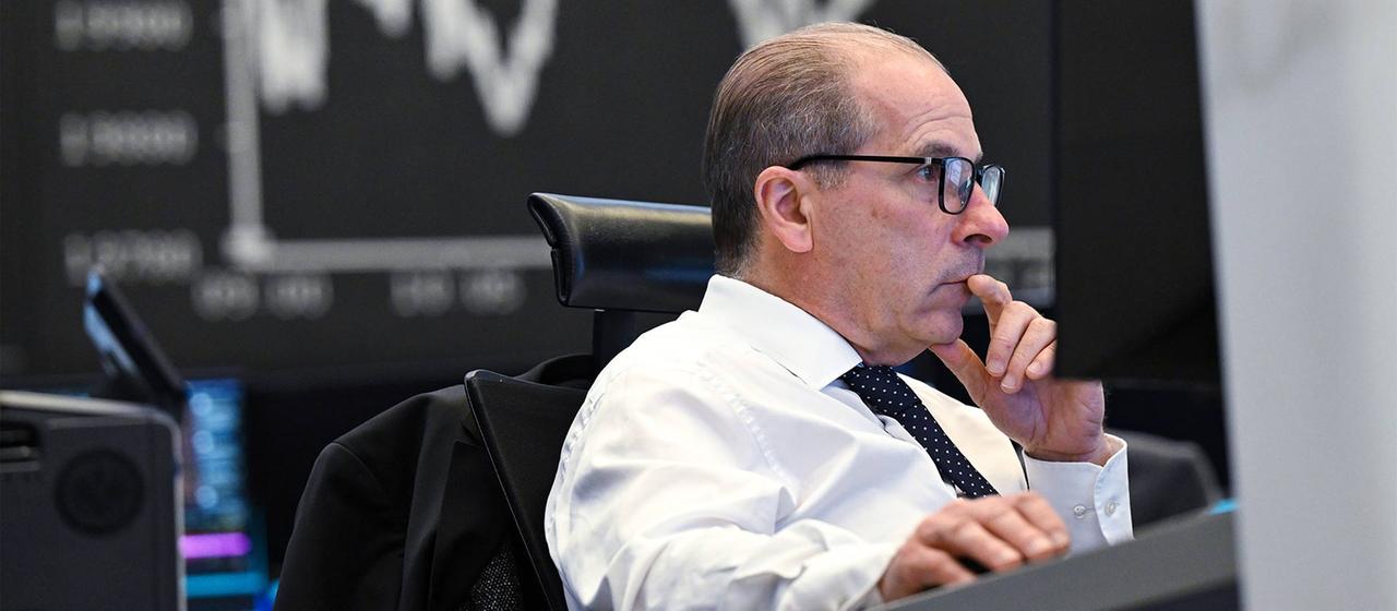 Börsenhändler an der Frankfurter Börse.