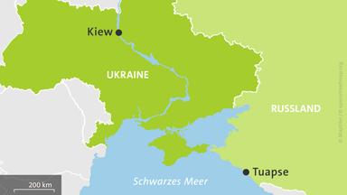 Karte: Tuapse, Russland, und Ukraine