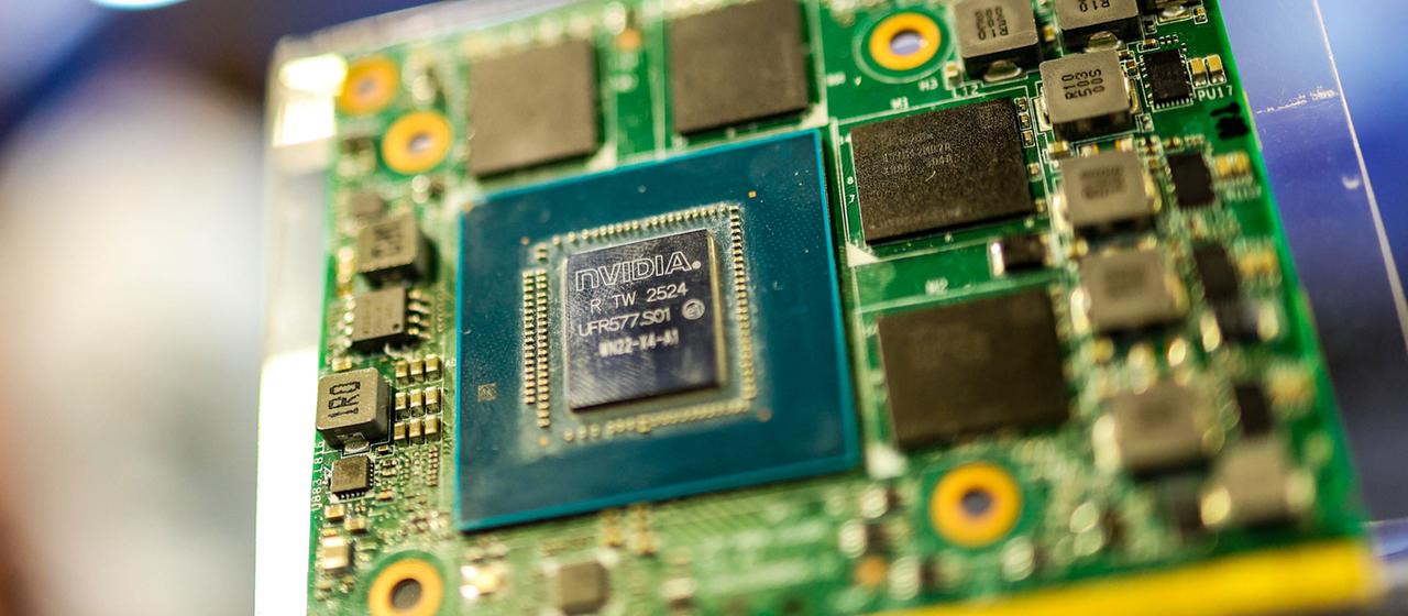 Ein mit einem NVIDIA-Chip ausgestatteter Prozessor. 