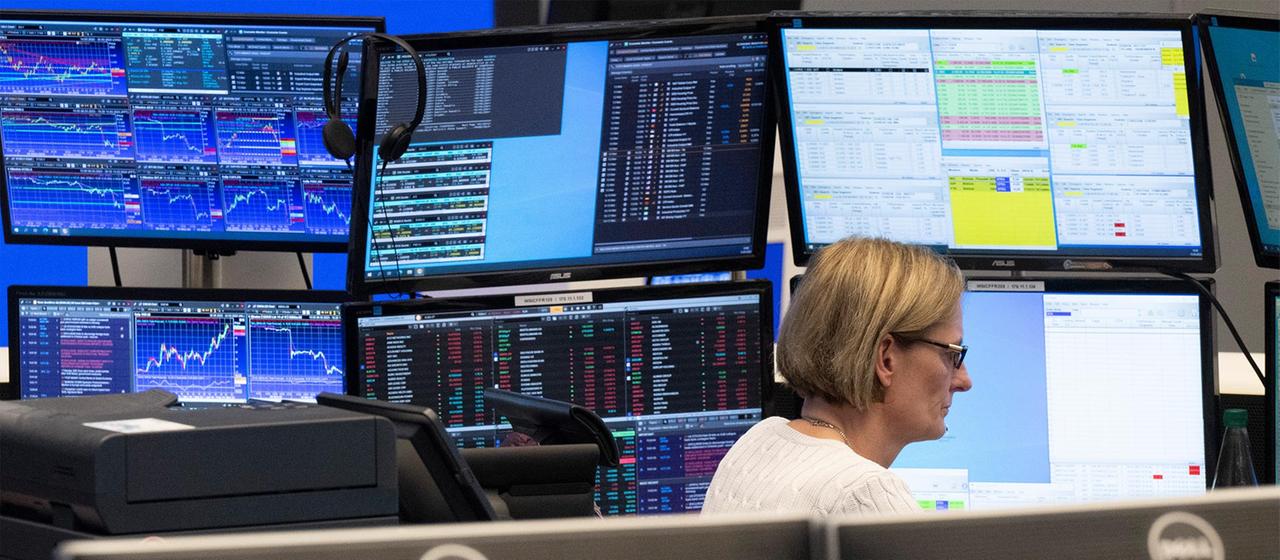 Trader at the Frankfurt Stock Exchange.