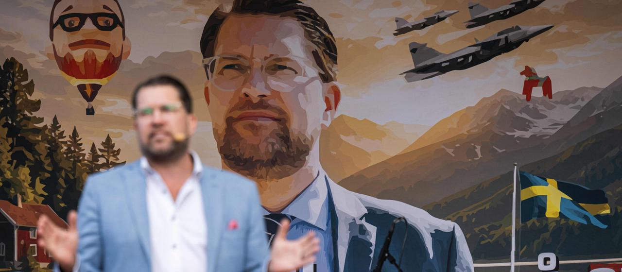 Jimmie Akesson bei einer Wahlkampfveranstaltung