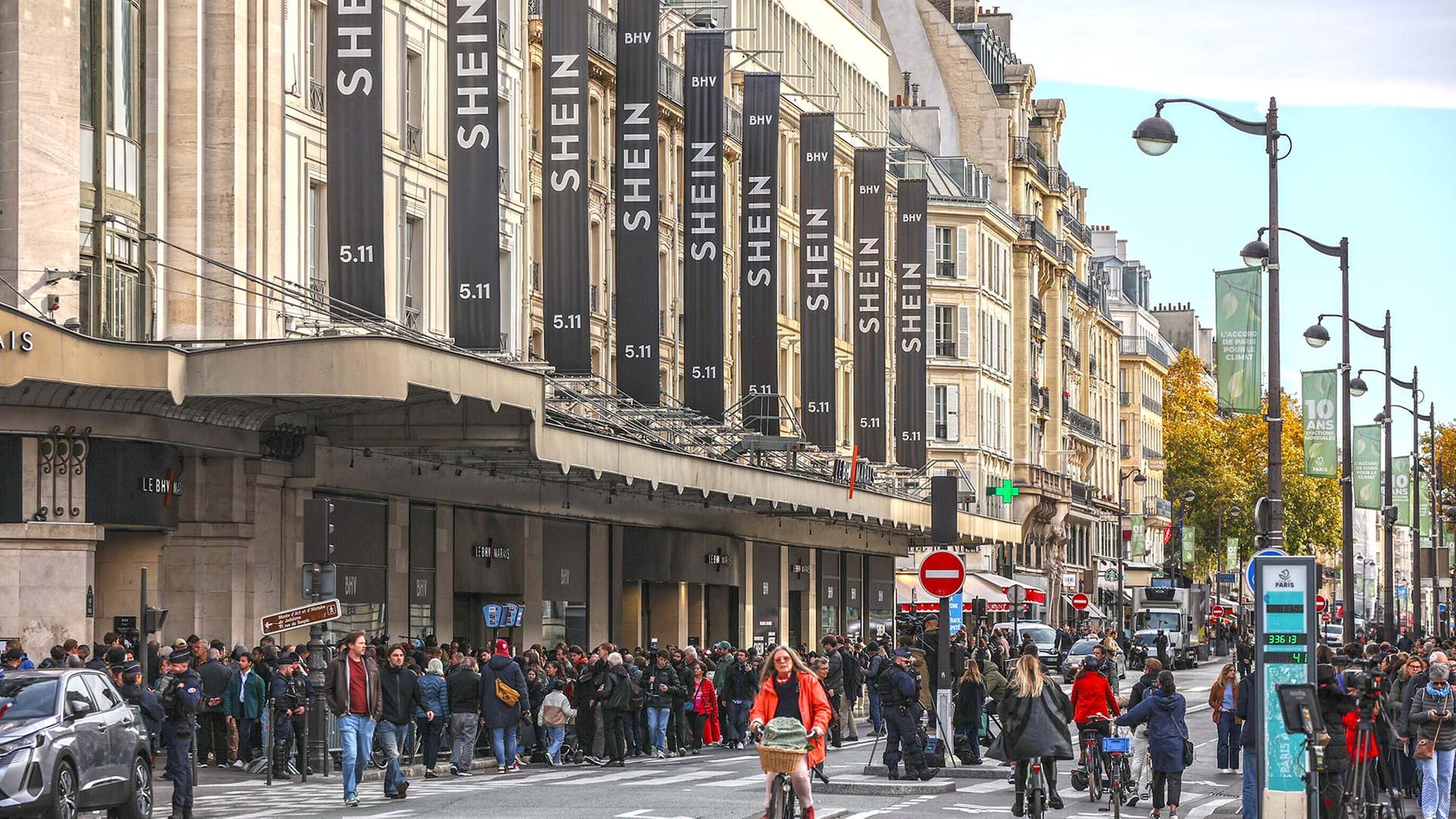 Eröffnung der ersten Shein-Filiale im BHV-Kaufhaus in Paris. | picture alliance / ZUMAPRESS.com
