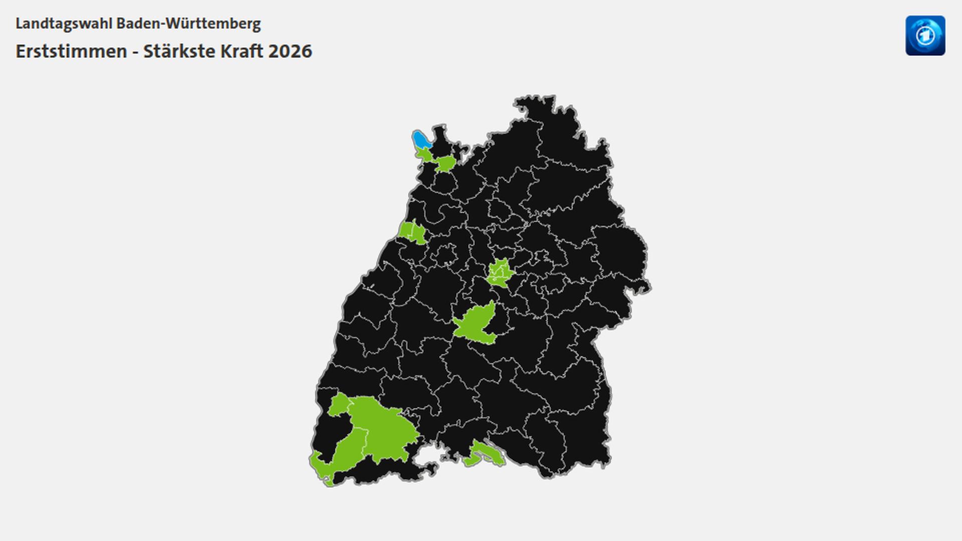 Karte mit farblich markierten Wahlkreisen in Baden-Württemberg | tagesschau.de