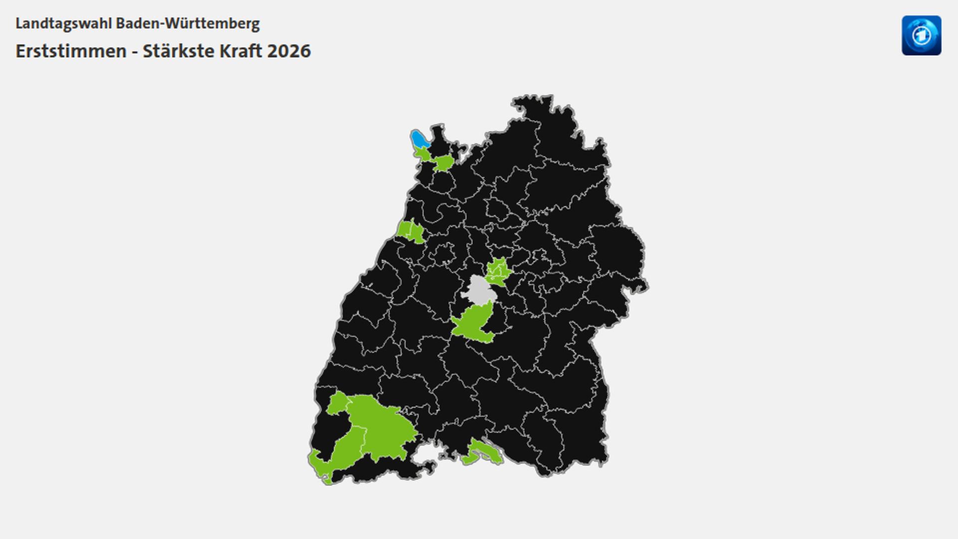 Karte mit farblich markierten Wahlkreisen in Baden-WÃ¼rttemberg | tagesschau.de