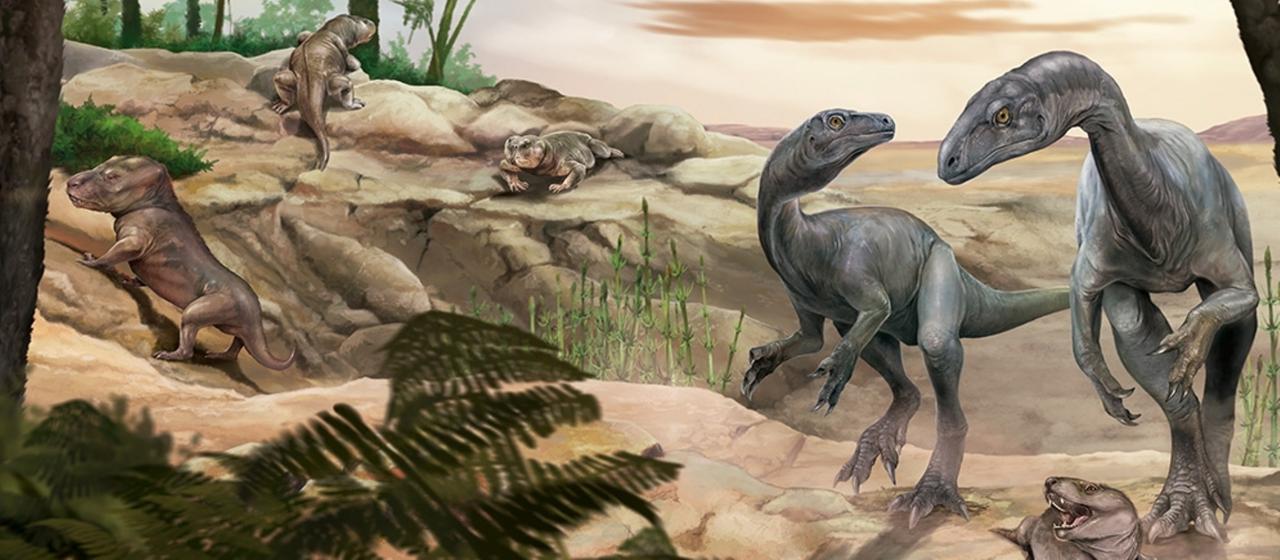 Künstlerische Darstellung des Dinosauriers Huayracursor jaguensis.