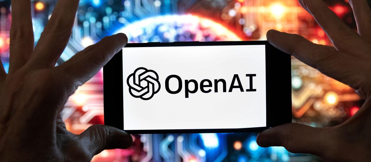 OpenAI 的 Das 徽标 auf einem 显示