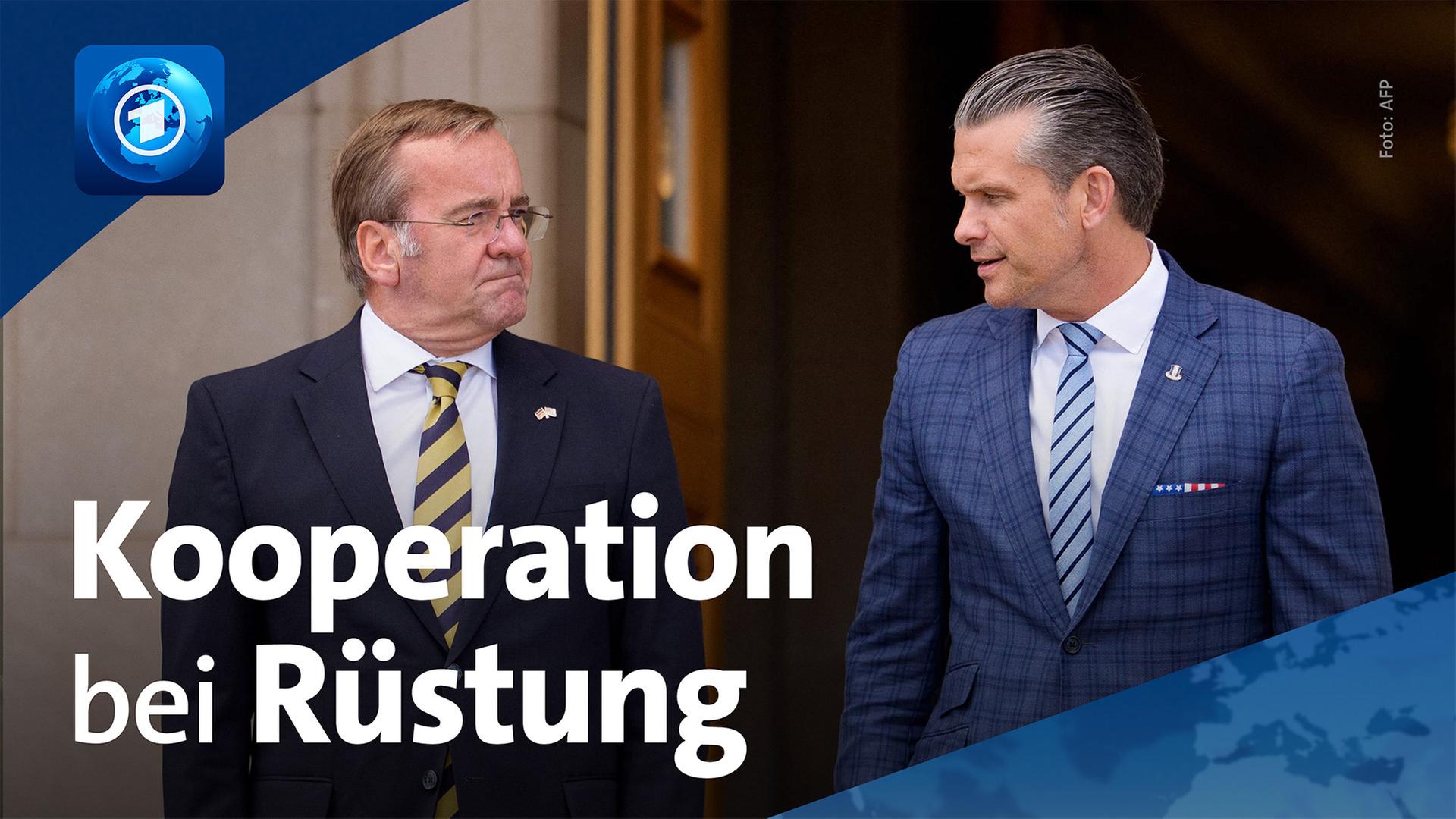 Boris Pistorius und Pete Hegseth | AFP/ARD-aktuell