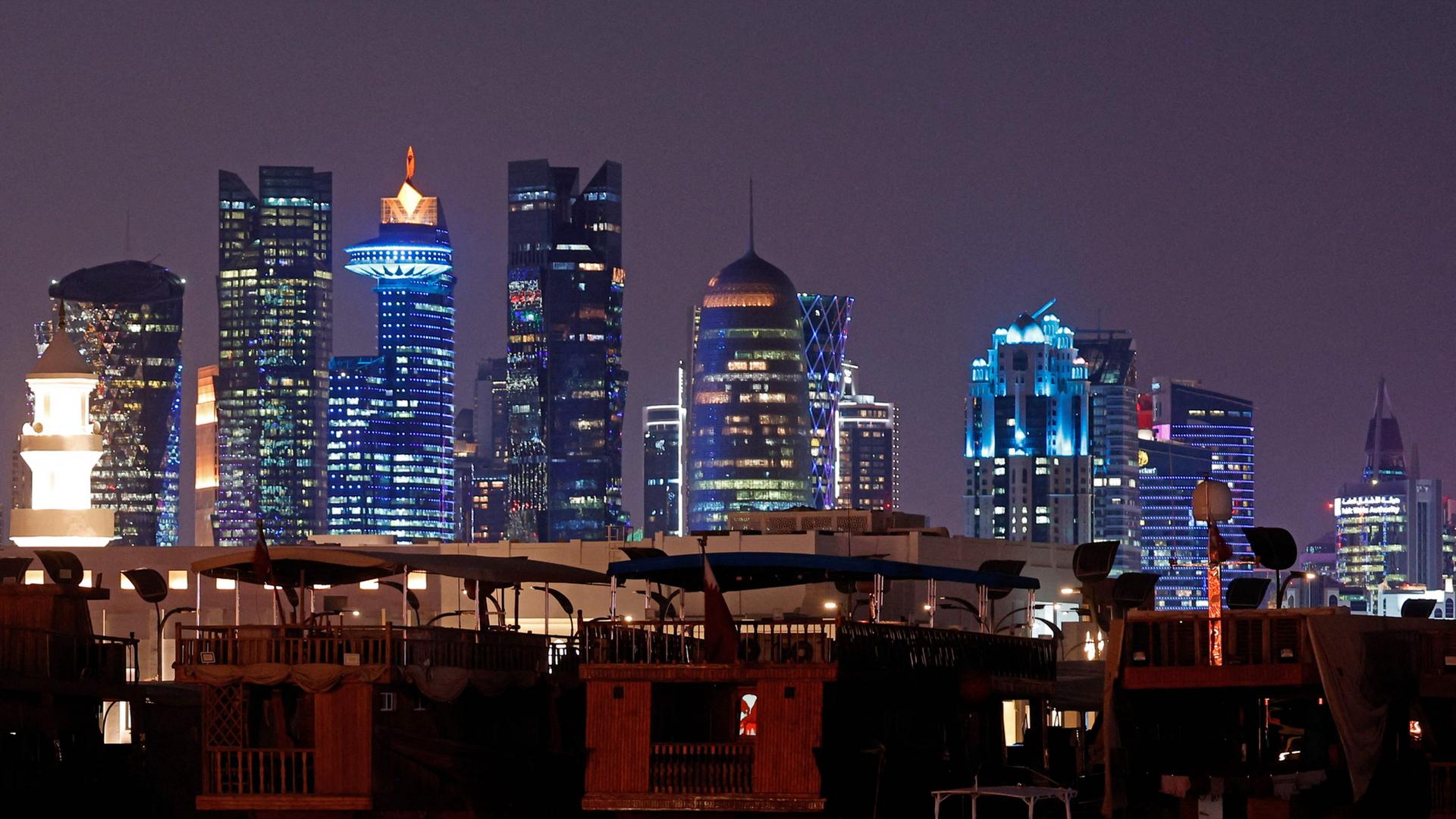 Skyline von Doha bei Nacht | AFP