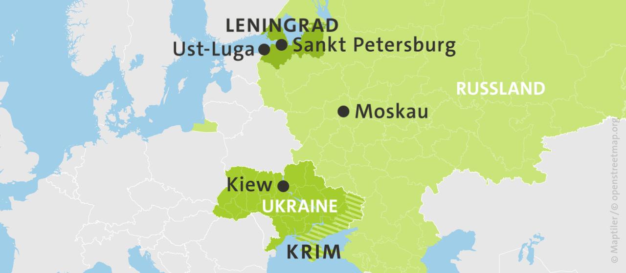 Karte der Ukraine und Russlands, hell schraffiert: von Russland besetzte Gebiete | ISW, Critical Threats Project | Stand: 23.8.2025 Karte der Ukraine und Russlands, hell schraffiert: von Russland besetzte Gebiete