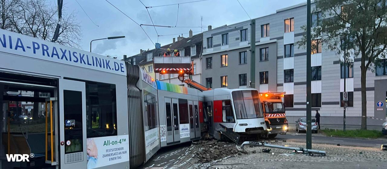 Unfall von einer Straßenbahn in Düsseldorf 