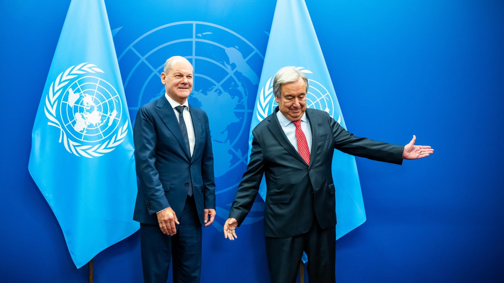 Olaf Scholz und António Guterres (Archivbild)