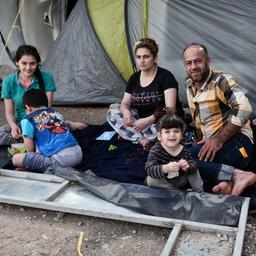 Syrische Flüchtlingsfamilie auf Chios