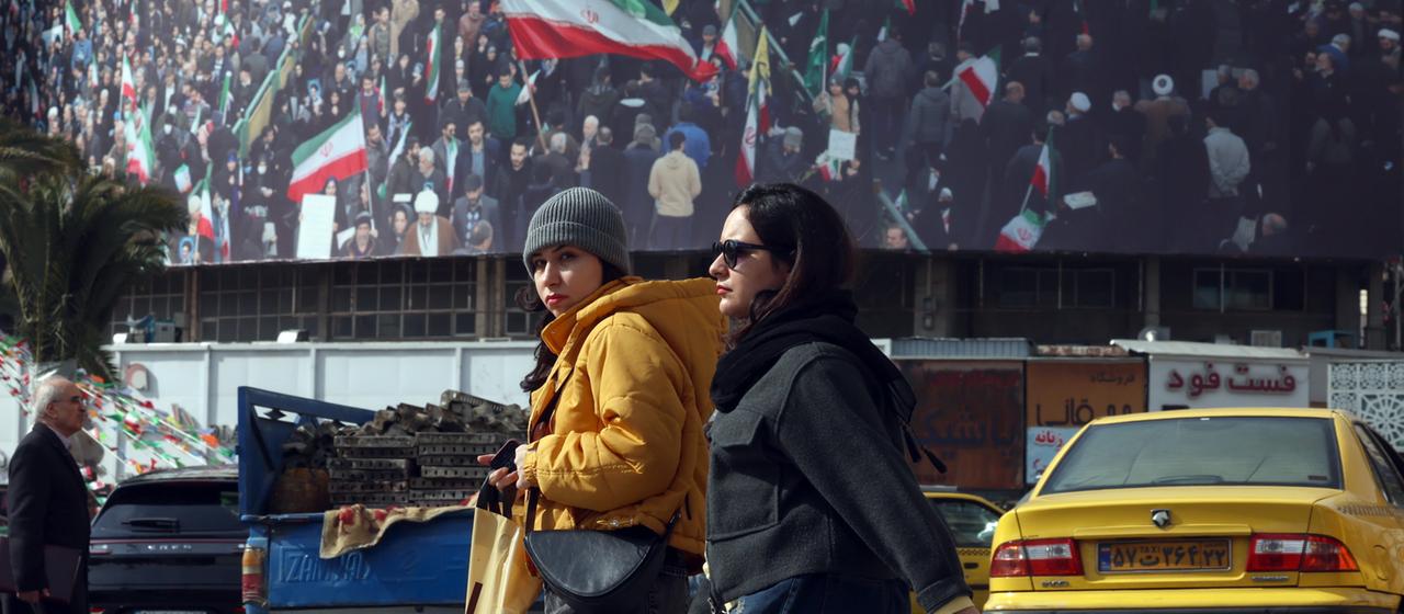 Iranian women on a street in Tehrran